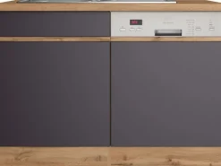 Held Möbel Spülenunterschrank Turin 120cm mit GSP-Blende Graphit/WotanEiche