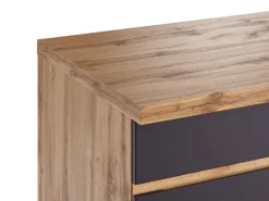 Held Möbel Winkelküche Turin 300 x 240 cm Graphit-Wotaneiche ohne E-Geräte