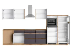 Held Möbel Winkelküche Turin 360 x 240 cm Graphit-Wotaneiche mit E-Geräten