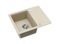 Helika Einbauspüle Esta 56 cm x 46 cm Elfenbein inkl. Druckknopfventil