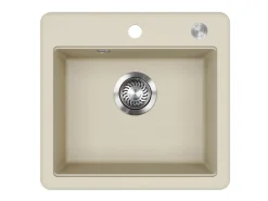 Helika Einbauspüle Esta 47 cm x 44 cm Elfenbein inkl. Druckknopfventil