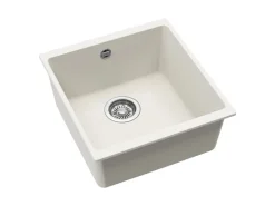 Helika Einbauspüle Forma 43 cm x 46 cm Weiß inkl. Manuellem Ventil