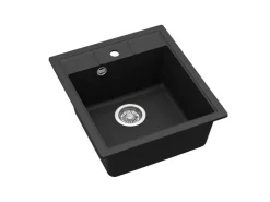 Helika Einbauspüle Granitverbundstoff Nova 46 cm x 51 cm Schwarz