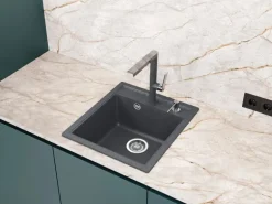 Helika Einbauspüle Granitverbundstoff Nova 46 cm x 51 cm Graphit
