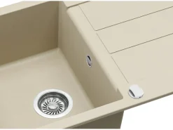 Helika Einbauspüle Granitverbundstoff  78 cm x 50 cm Elfenbein