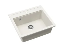 Helika Einbauspüle Granitverbundstoff Quadro 56 cm x 51 cm Weiß