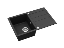 Helika Einbauspüle Granitverbundstoff 78 cm x 50 cm Schwarz