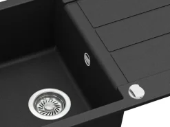 Helika Einbauspüle Granitverbundstoff  78 cm x 50 cm Schwarz