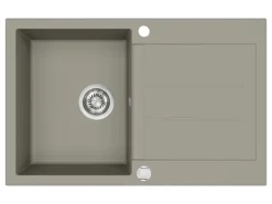 Helika Einbauspüle Granitverbundstoff 78 cm x 50 cm Betongrau