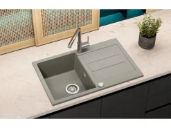 Helika Einbauspüle Granitverbundstoff  78 cm x 50 cm Betongrau