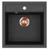 Helika Einbauspüle Tessa 49 cm x 51 cm Schwarz inkl. Kupferventil