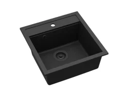 Helika Einbauspüle Tessa 49 cm x 51 cm Schwarz inkl. Schwarzventil