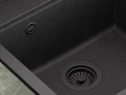 Helika Einbauspüle Tessa 49 cm x 51 cm Schwarz inkl. Schwarzventil