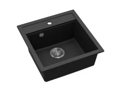 Helika Einbauspüle Tessa 49 cm x 51 cm Schwarz inkl. Grafitventil