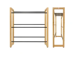 holz4home Getränkekistenregal aus Holz Inklusive Edelstahlablage 6 Kisten Schwarz