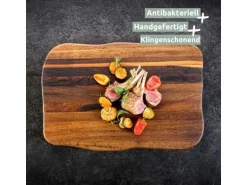 holz4home La Madera Schneidebrett Premium aus Eiche Steakbrett Küchenbrett Dunkel
