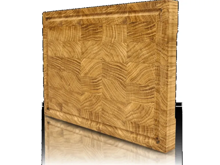 holz4home Premium Schneidebrett Stirnholz aus Eiche S