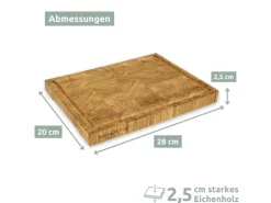 holz4home Premium Schneidebrett Stirnholz aus Eiche S