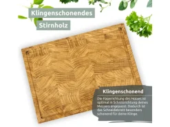 holz4home Premium Schneidebrett Stirnholz aus Eiche S