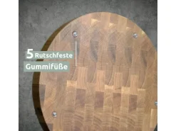 holz4home Premium Schneidebrett Set Rund Hackblock aus Eiche