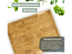 holz4home Premium Schneidebrett Stirnholz aus Eiche M