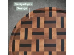 holz4home Schneidebrett Servierbrett Rund aus Birke