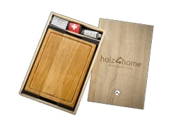 holz4home Servierbrett und Schneidebrett Set Alina aus Massivholz Eiche