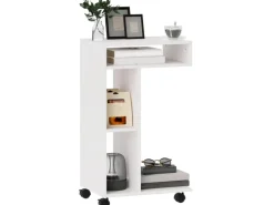 HOMCOM Beistelltisch Couchtisch Spanplatte Weiß 40L x 30B x 69H cm