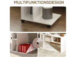 HOMCOM Beistelltisch Couchtisch Spanplatte Weiß 40L x 30B x 69H cm