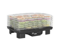 HOMCOM Dörrautomat Dörrgerät Kunststoff Schwarz 43L x 29,5B x 28H cm