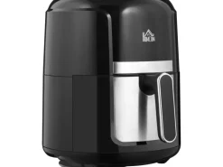 HOMCOM Heißluftfritteuse Stahl Kunststoff Schwarz 34,2L x 25,6B x 31,8H cm