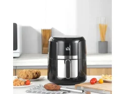 HOMCOM Heißluftfritteuse Stahl Kunststoff Schwarz 34,2L x 25,6B x 31,8H cm