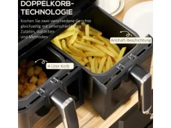 HOMCOM Heißluftfritteuse Stahl Kunststoff Schwarz 38,5L x 38B x 30,5H cm