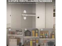 HOMCOM Kücheninsel mit Arbeitsplatte Spanplatte MDF Weiß 82L x 38B x 86,5H cm