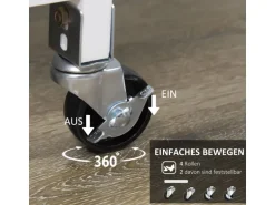 HOMCOM Küchenwagen mit 3 Schubladen & 3 Ebenen Arbeitsplatte Weiß  67 x 37 x 85 cm