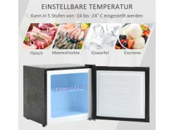 HOMCOM Mini Gefrierschrank  Stahl Kunststoff Schwarz 47L x 44,2B x 48,8H cm