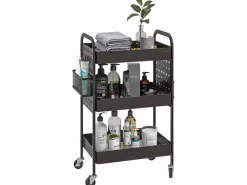 HOMCOM Rollwagen mit 3 Etagen 2 Hängekörbe