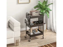 HOMCOM Rollwagen mit 3 Etagen 2 Hängekörbe