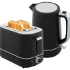 HOMCOM Wasserkocher Toaster Set Kunststoff Schwarz 21,2L x 16B x 24,3H cm