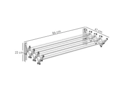 HOMCOM Wäscheständer Wand Ausziehbar Wäschetrockner  86 x 61 x 22 cm Silber