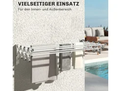 HOMCOM Wäscheständer Wand Ausziehbar Wäschetrockner  86 x 61 x 22 cm Silber