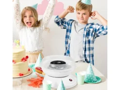 HOMCOM Zuckerwattemaschine Einfach zu Bedienendes Zuckerwattegerät PP Weiß