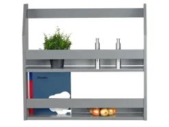 Homestyle4u Wandregal Grau Hängeregal Küchenregal Bücherregal Regal Holz