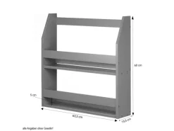 Homestyle4u Wandregal Grau Hängeregal Küchenregal Bücherregal Regal Holz