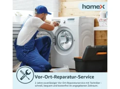homeX Waschmaschine 7kg 1200 U/Min Inverter Motor AquaStop Schontrommel 15 Programme WF712B-W