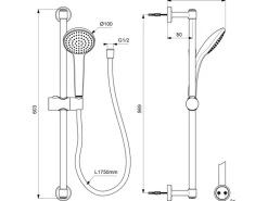 Ideal Standard Armaturen-Bundle 02 Aufputz Ceraline Silk Black