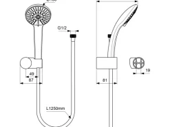Ideal Standard Armaturenpaket Ceraflex inkl. Handbrause-Set Chrom