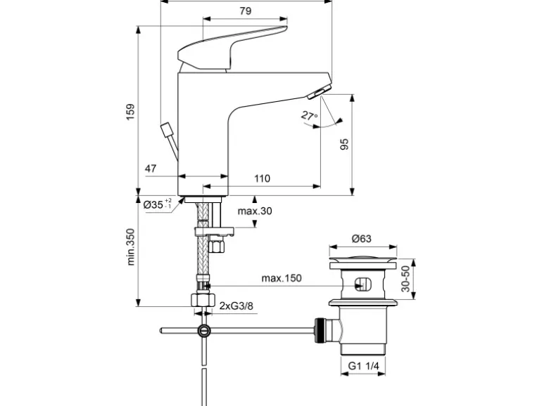 Ideal Standard Armaturenpaket Ceraflex inkl. Brausearmatur Chrom
