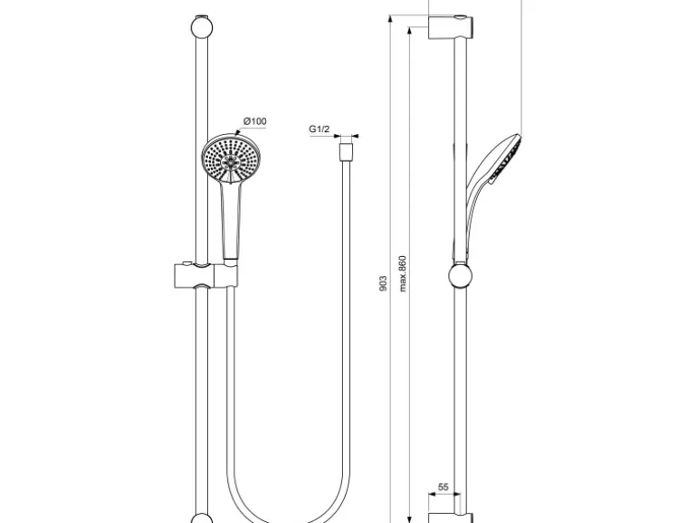Ideal Standard Armaturenpaket Ceraflex inkl. Brausearmatur Chrom