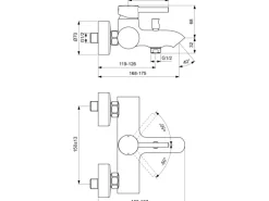 Ideal Standard Badearmatur Ceraline AP Alpha Silk Black